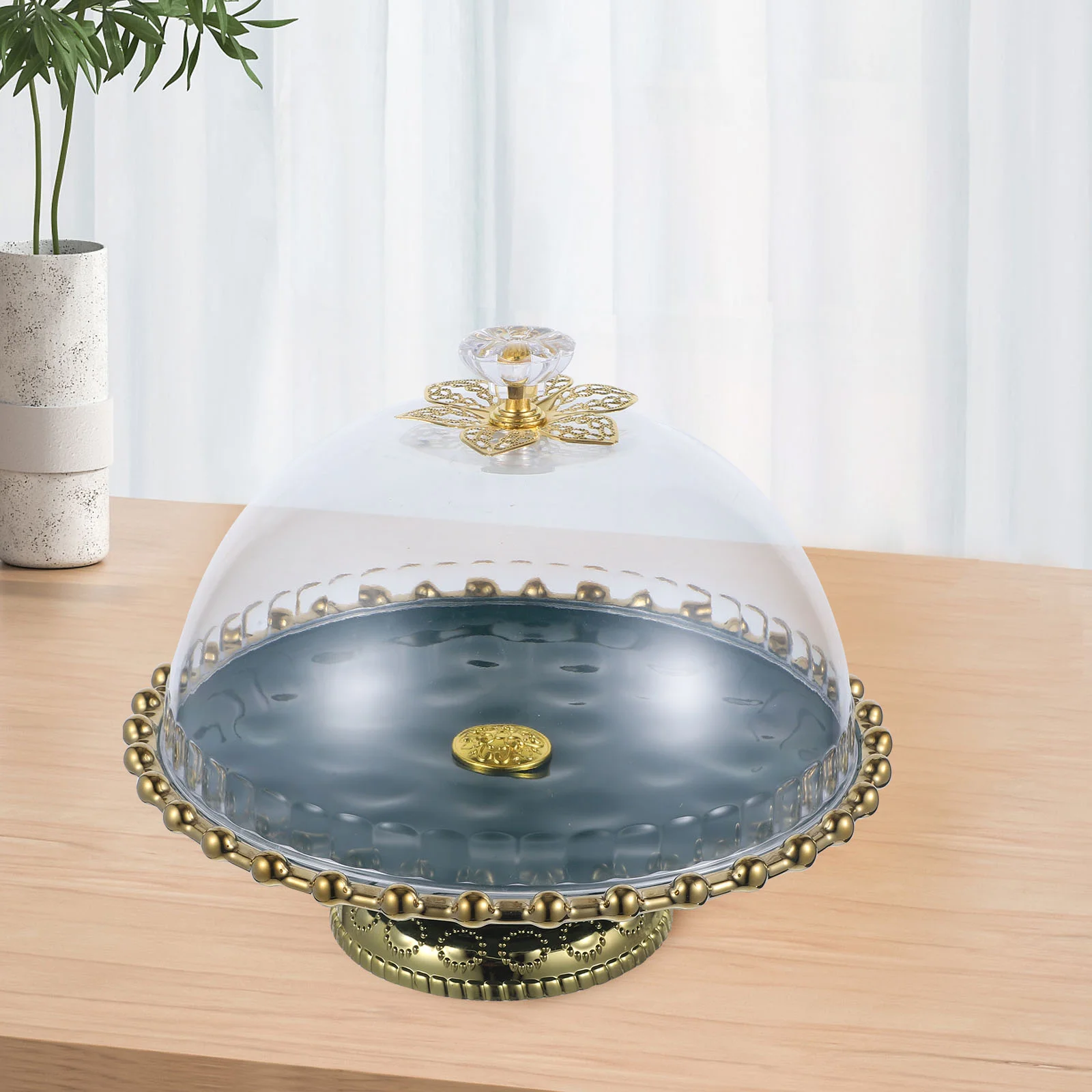 

Cake Stand Dome Display Tray Dessert Cover Plate Cupcake Ceramic Lid Footed Serving Wedding Dish Round Cheese Holder Tall Fruit