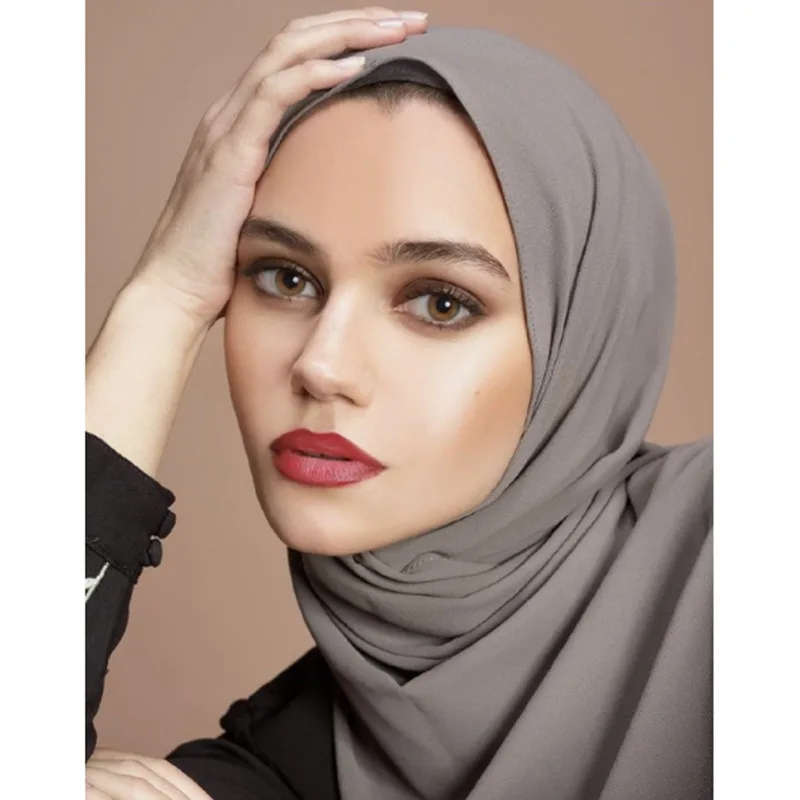 

Fashion Women Solid Chiffon Headscarf Ready To Wear Instant Hijab Scarf Muslim Shawl Islamic Hijabs Arab Wrap Head Scarves