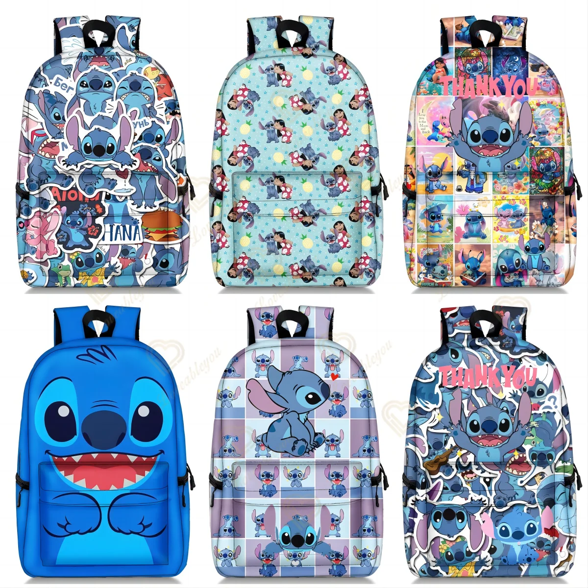 

Lilo and Stitch Kids Backpacks for Boys Child Captain America Spider Men Pattern School Bags Teenager Lightweight Cute Knapsack