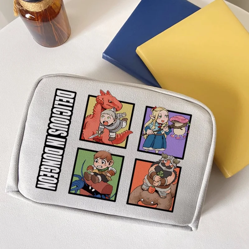 Школьный пенал из ткани Оксфорд с рисунком аниме вкусные в подземелье