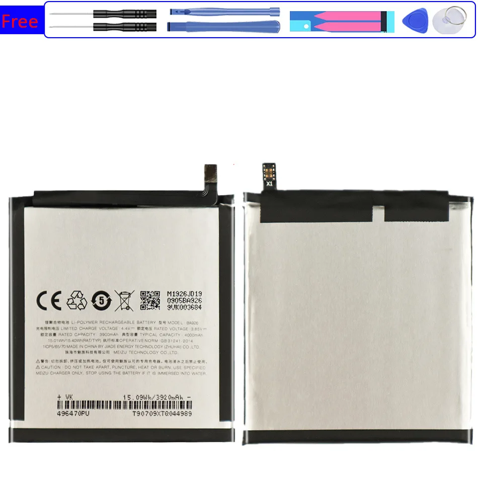 

Mobile Phone Battery BA926 4000mAh For MEIZU 16XS Battery M1926/M926H / M926Q M926 Series Mobile Phone + Gift Tools