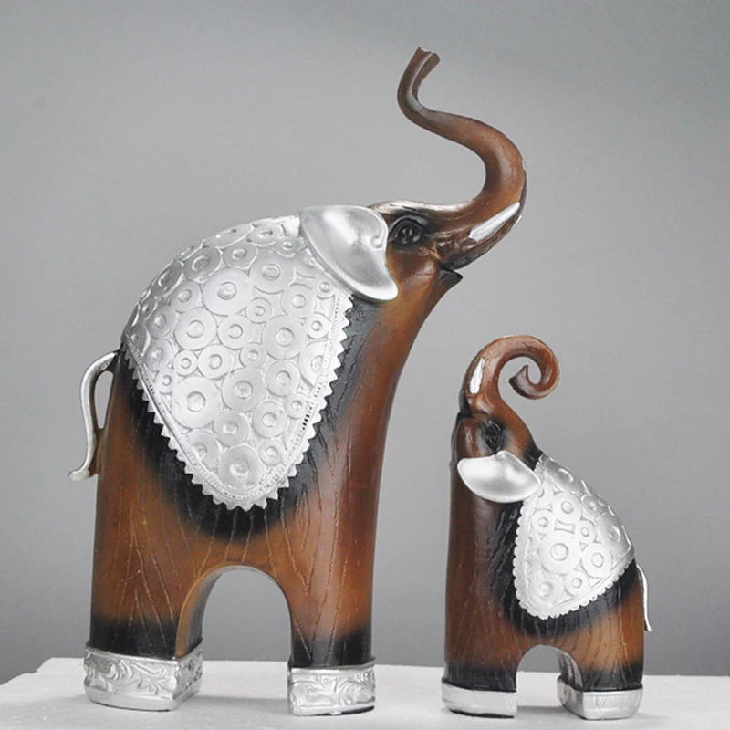 

Moderm Gold Elephant Statue Living Room Decor Home Resin Animal Sculptures Figurines for Interior Art Luxury Office Ornaments
