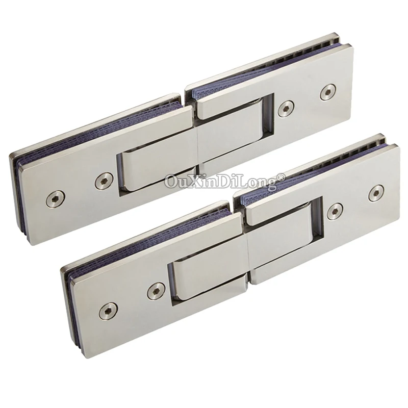 

Дверные петли из нержавеющей стали для ванной комнаты, 180 градусов, прямоугольные дверные зажимы для душевой комнаты, стеклянные петли, полированный хром, FG962, 2 шт.