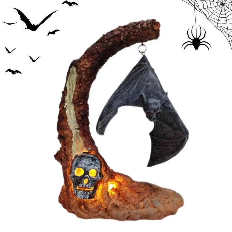 

Resin Halloween Pumpkin Light Halloween Pumpkin Bat Light Light Up Tabletop Decoration Pumpkin Prop Indoor Light For Haunted