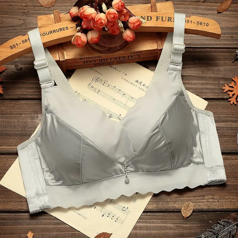 New Women's Bra Without Steel Ring Gathered Wire Free Thin Plus Size Bra Sexy Vest Underwear Women Bras For Women Thin Mold Cup