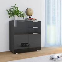 sideboards chipboard console cabinet kitchen furniture high gloss black 71x35x76 cm