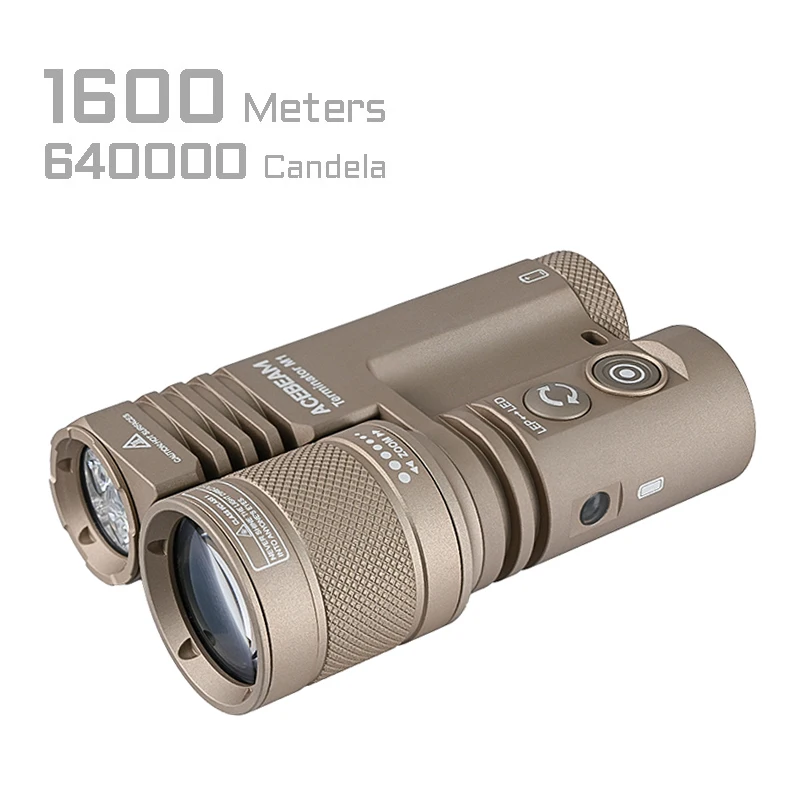

ACEBEAM Terminator M1 LED (прожектор) и масштабируемый LEP (прожектор) фонарик сверхдальний фонарик 1750 ярдов 3500 люмен