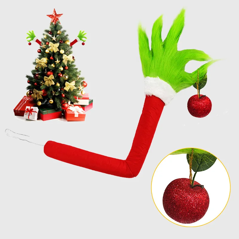 2025 подвеска на руку монстра из зеленого меха Рождественское украшение кукла Grinch