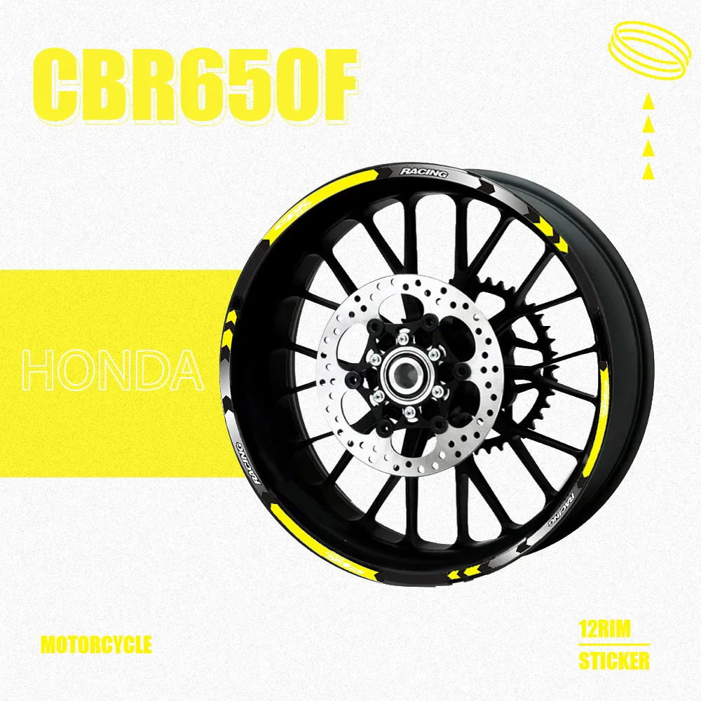 

High quality Motorcycle17inch wheel decals Reflective stickers rim stripes 650 For Honda CBR650F CBR 650F