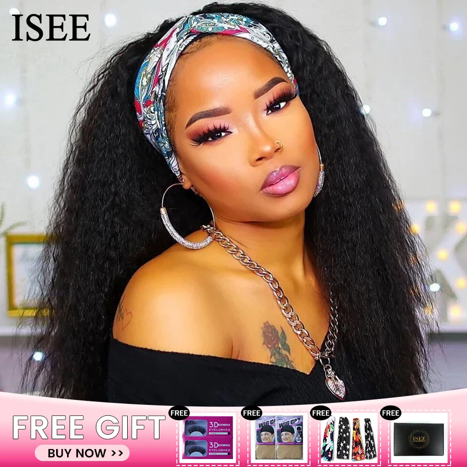 

Парик iseeволосы женские, прямые, парик с головной повязкой, манекен для шарфа парика, натуральные цвета, монгольские, без клея