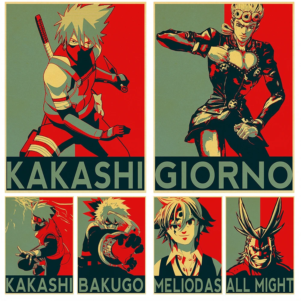 Классическая коллекция персонажей аниме Все · помещение/bakugo/kakashi плакат в стиле
