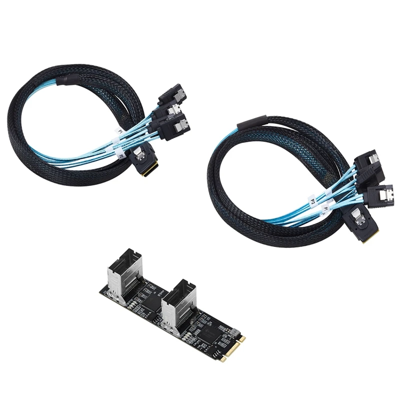

M.2 Pcie 3,0 B + M ключ к 8 портам s SATA 6G Карта контроллера NGFF каждый порт доставляется 6 Гбит/с 2 Mini SAS интерфейс