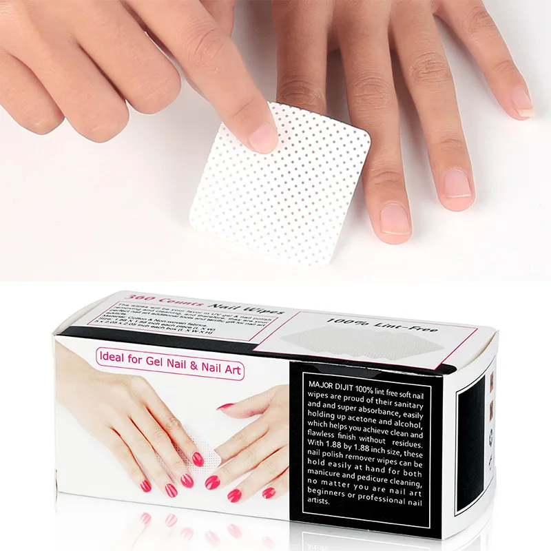 

360pcs/lot Non-woven Fabric Nail lint free Wipes Napkins Nail Art Nail Remover Wipes For UV Gel Polish Remove Nails Pads Paper