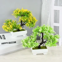 artificial plastic plants bonsai small tree pot plant fake flowers potted ornament for home garden decoration office table decor