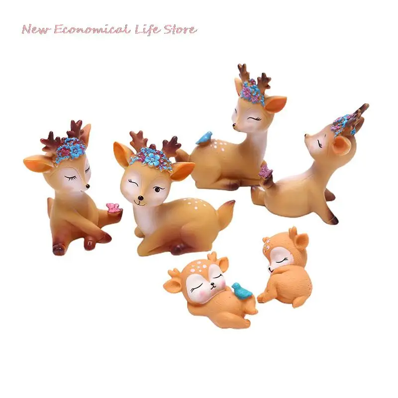 

Top 1PC High Quality Sika Deer Baking Cake Topper Decoration Miniatures Fairy Garden Ornament Craft