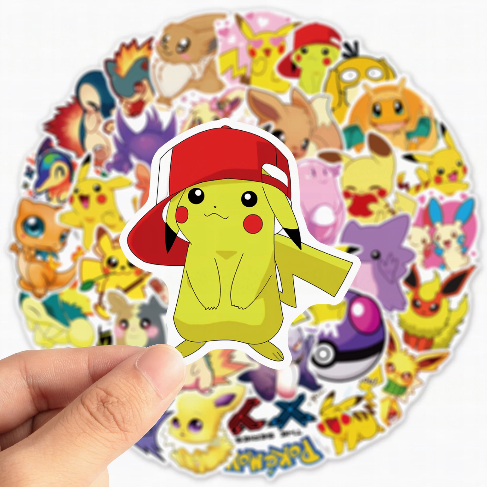 

10/30/50Pcs Pokemon Cartoon Cartoon Cute Pikachu Sticker Skateboard Laptop Case Diy Graffiti Decorative Sticker Children Gift