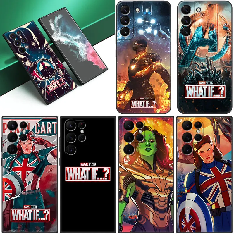 Marvel What if Phone Case For Samsung Galaxy S23 S22 S21 Ultra S20 FE 5G S10E S10 Lite S8 S9 Plus S7 Edge Black Cover