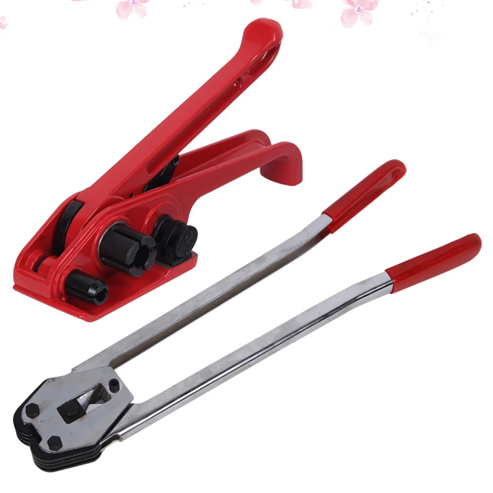 

Plastic Steel Baler Manual Packer Wear Resistant Packaging Pliers Durable Strapping Machine Red