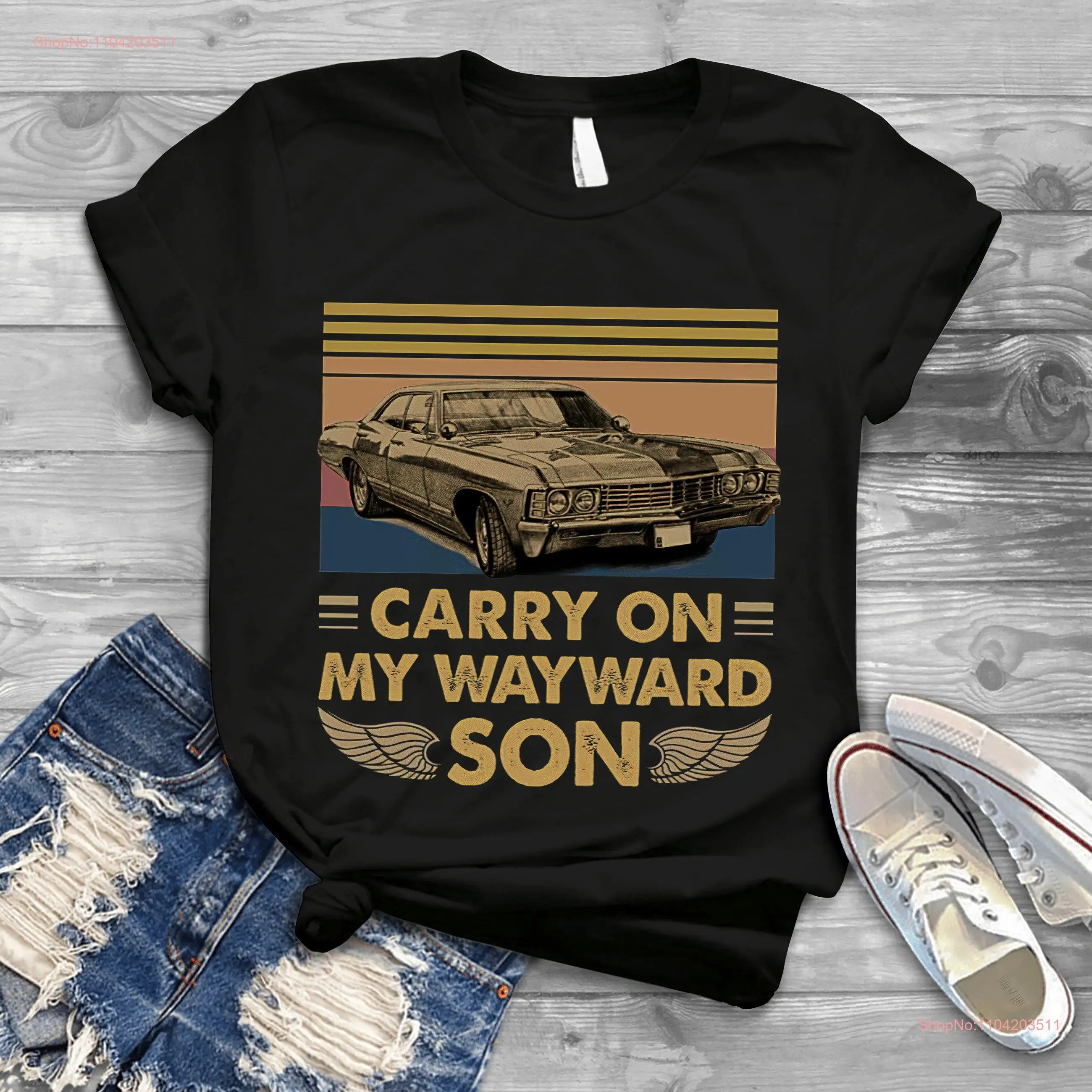 Забавная винтажная футболка Carry On My Wayward Son Сверхъестественное в стиле ретро для