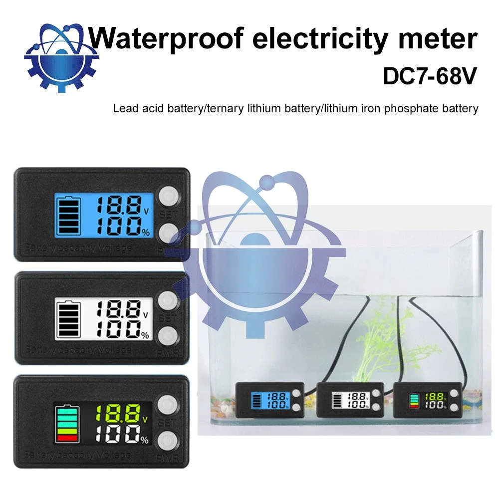 

Capacity Indicator 7-68V with LCD Display for Lithium Battery&Lead-acid Batteries Suitable For Automobile/ Motorcycle/ Photoele