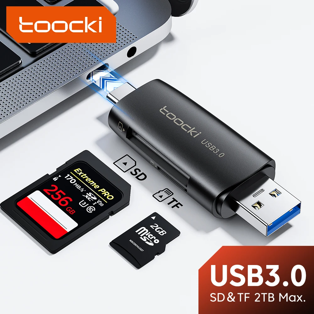 

Toocki Card Reader USB 3.0 Type C to SD Micro SD TF Adapter for PC Laptop Accessories OTG Cardreader Smart Memory SD Card Reader