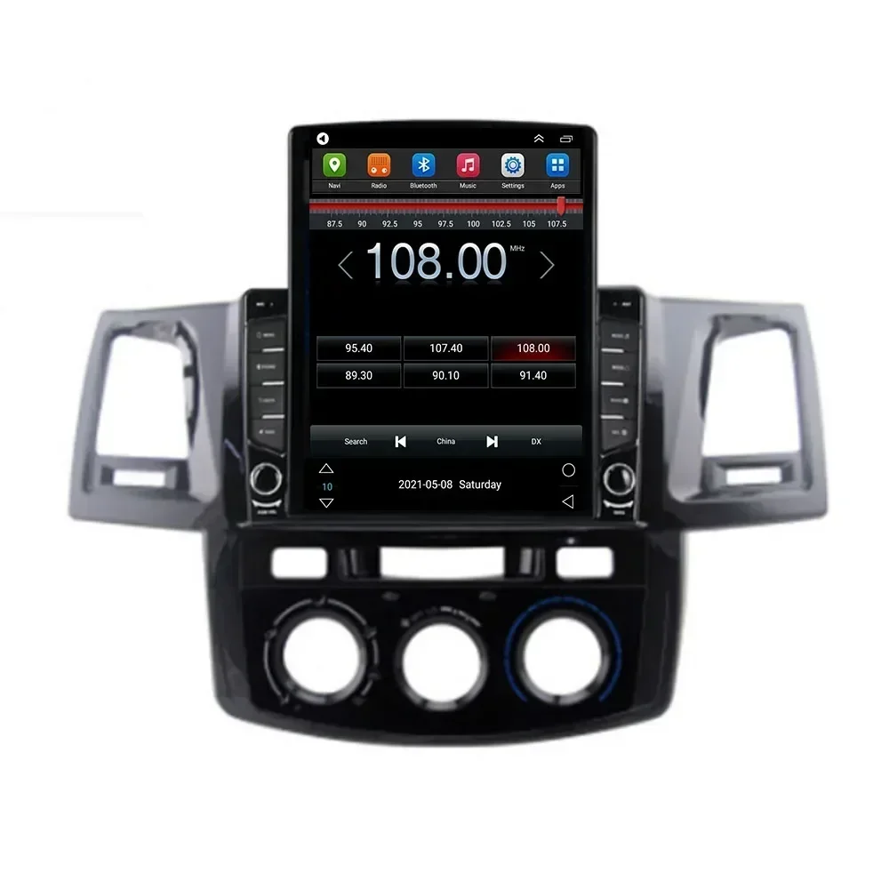 Tesla Screen For TOYOTA FortunerHILUX Revo Vigo Android 13 Car Radio Player GPS Navi Auto Stereo Multimedia Carplay 5G DSP