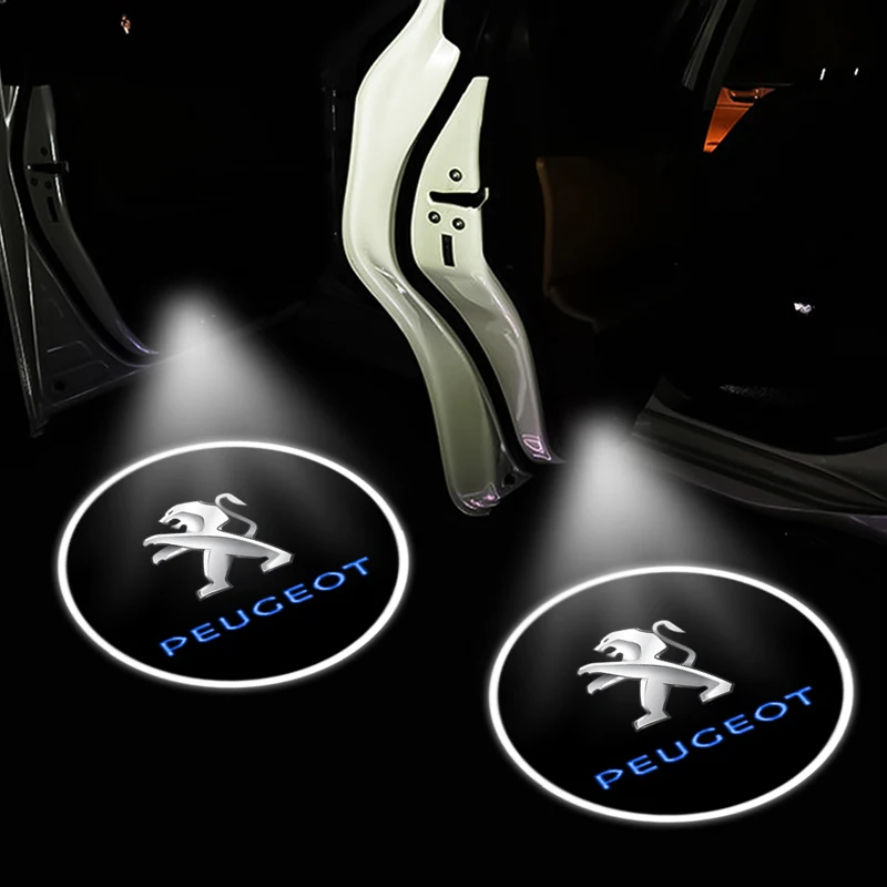 

Car Welcome Light Sign Universal Logo Wireless Projector Light For Peugeot 107 108 308 307 2008 206 207 3008 RCZ LED Accessories