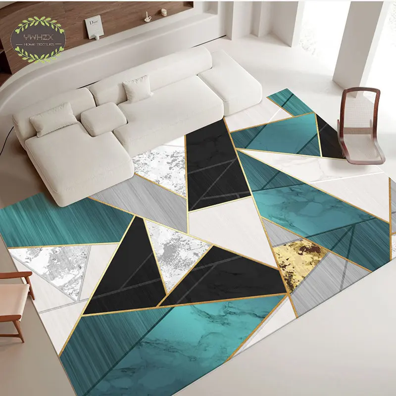

Light Luxury Carpets for Living Room Modern Geometric Home Large Area Rugs Bedroom Decor Simple Cloakroom Lounge Floor Mats