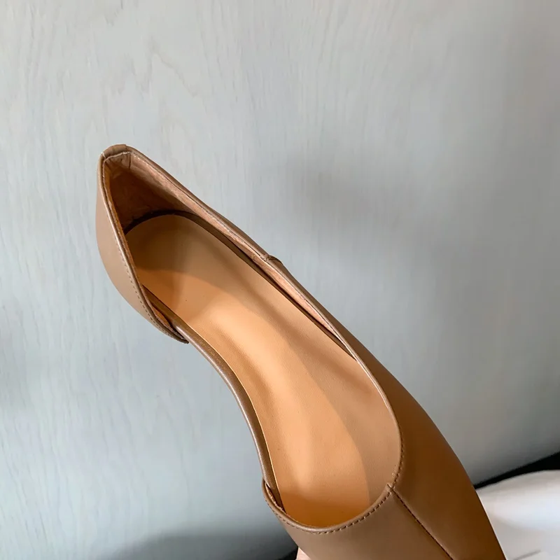 ZVQ Woman Pointed Toe Flats Real Leather Handmade Summer Brand Shoes Gold Black 1 Cm Heel Good Quality Ladies Dress Footwear