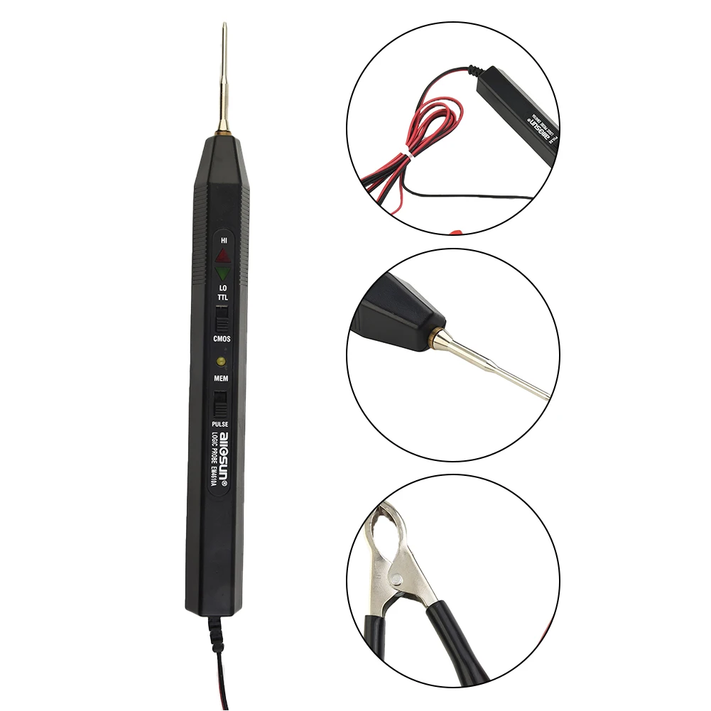 

Logic Probe Levels Pulse Detector Auto Measurement 20Mhz 5 To 15VDC Logic Fault Diagnosis 18×210×18 Mm EM4610A