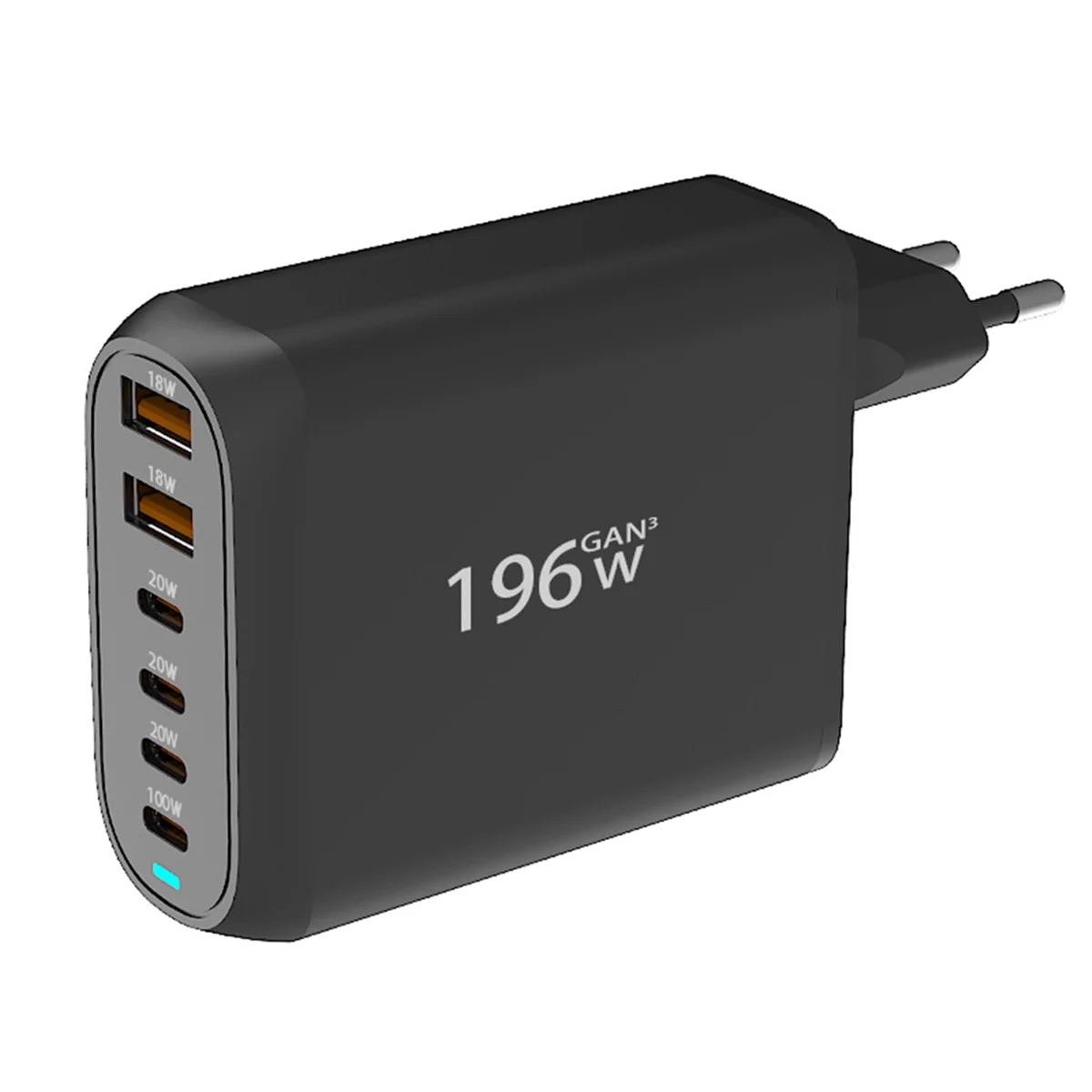 Зарядное устройство GaN USB C 196 Вт адаптер питания для быстрой зарядки 100 6 портов
