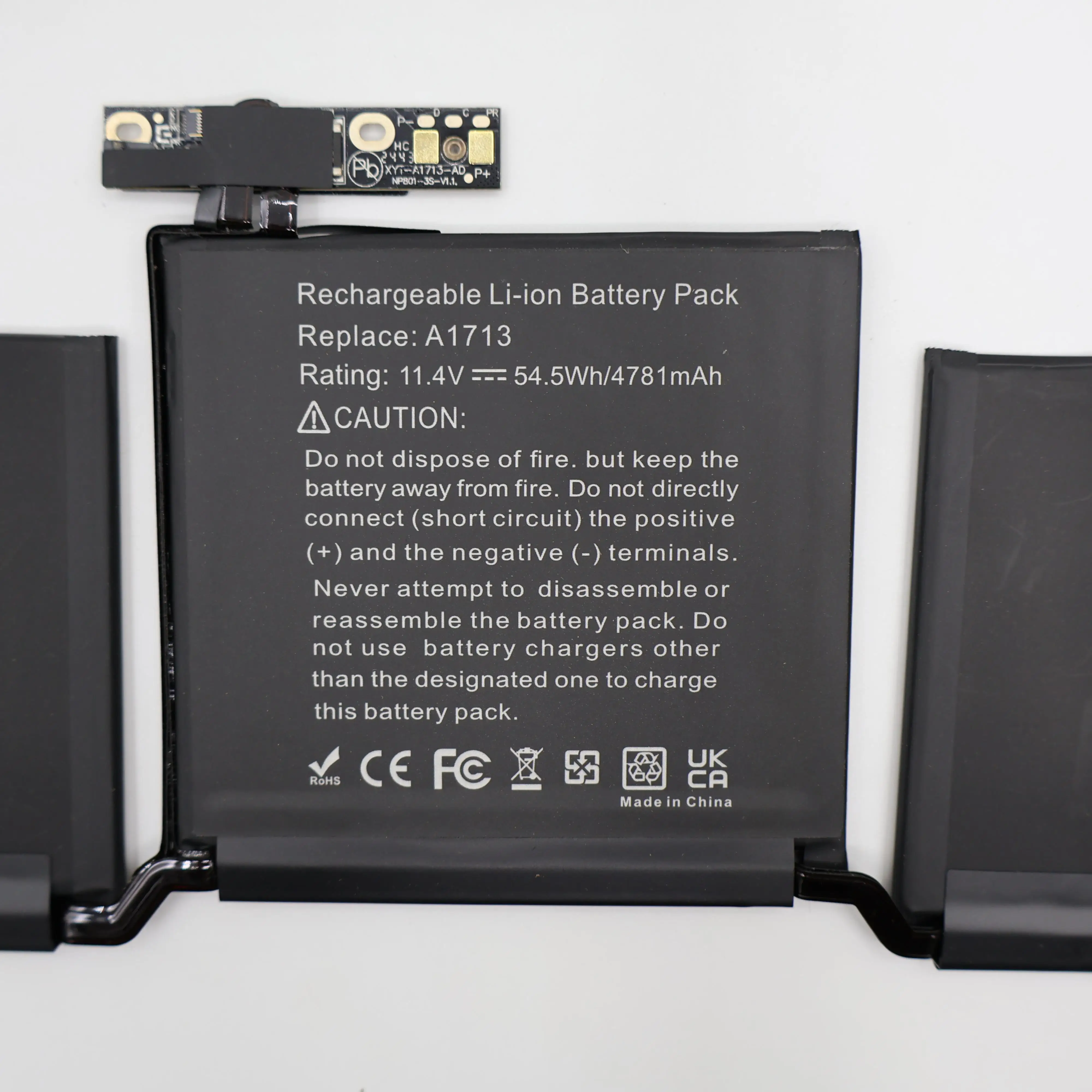 Аккумулятор для ноутбука A1713 A1708 для Apple MacBook Pro 13 A1708 2016 2017 EMC 2978 3164 020-00946 MLL42LL 11.4V54.5Wh 4781mAh (art.: 3920d92db32bb) - 3920d92db32bb