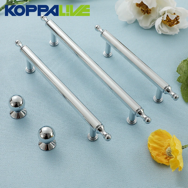 KOPPALIVE Solid Brass Furniture Handles Vintage Long Pulls Kitchen Cabinet Cupboard Wardrobe Shoe Box Drawer Ball Knobs Chrome |