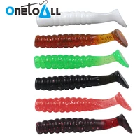 onetoall 10 pcs 40mm 55mm t tail soft grub lure plastic bass fishing swimbait artificial fake worm bait shad jigging wobblers