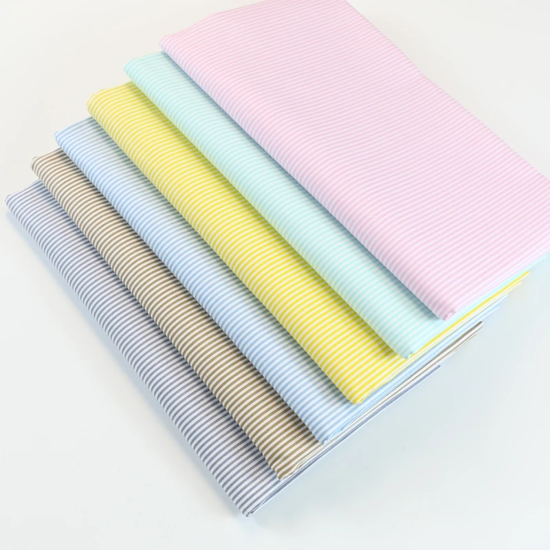 Красочная полосатая саржевая ткань из чистого хлопка для шитья своими руками