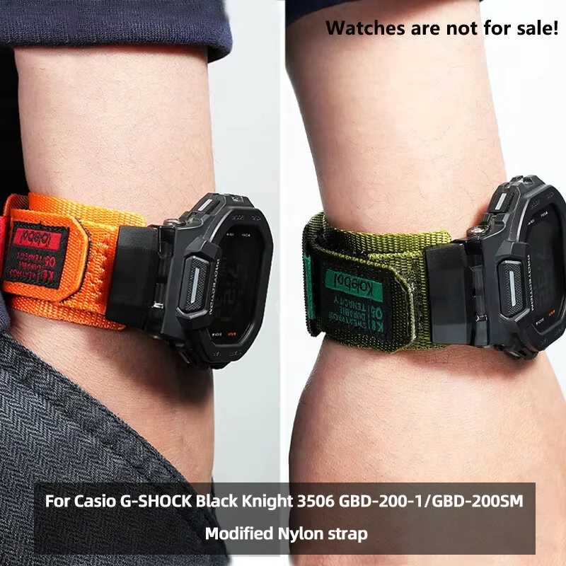 Фото GBD200 спортивный браслет на открытом воздухе для Casio G-shock Black Knight 3506 GBD-200-1/GBD-200sm модифицированный нейлоновый ремешок мужской парусиновый ремешок для часов №1