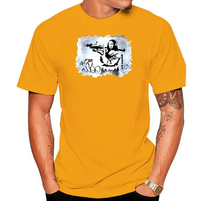 

Omona Lisa Graffiti Banksy - Graphic Cotton T Shirt Short & Long Sleeve Printing Tee Shirt