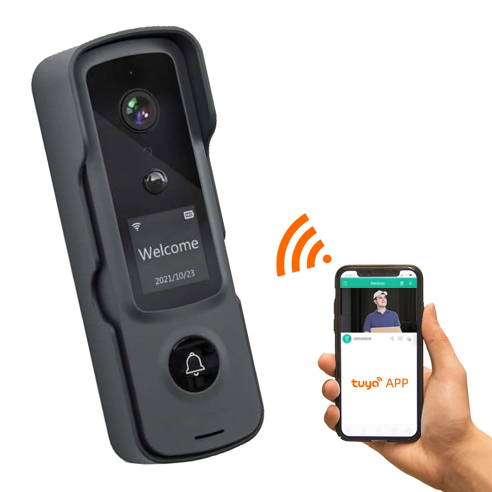 Tuya Long Battery Life Waterproof 1080P WIFI Remote Video Wireless Intercom Ring Door Bell with Message Board Smart Doorbell