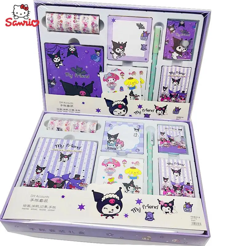 

Оригинальный набор Kuromi Diy Справочник аниме мультфильм Sanrio дневник рисунок Граффити Блокнот Справочник технические материалы инструменты