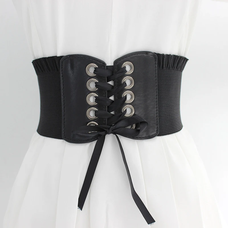 

Wide Corset Leather Belt Slimming Body Buckle Waist Belt Wide Elastic Waistband Cinto Sobretudo PU Leather Femme Fajas Ceinture