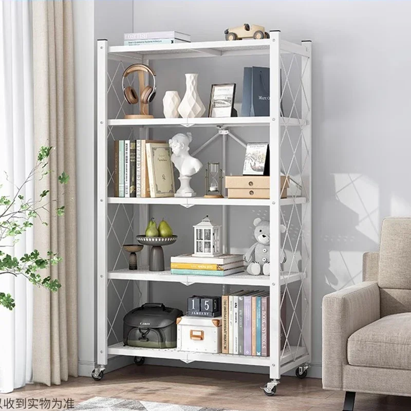Простая Складная книжная полка мобильный шкаф для гостиной детский книжный