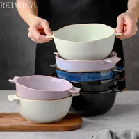 ceramic retro japanese style single meal dessert fruit noodle soup dinner bowl set household tableware kitchen supplies