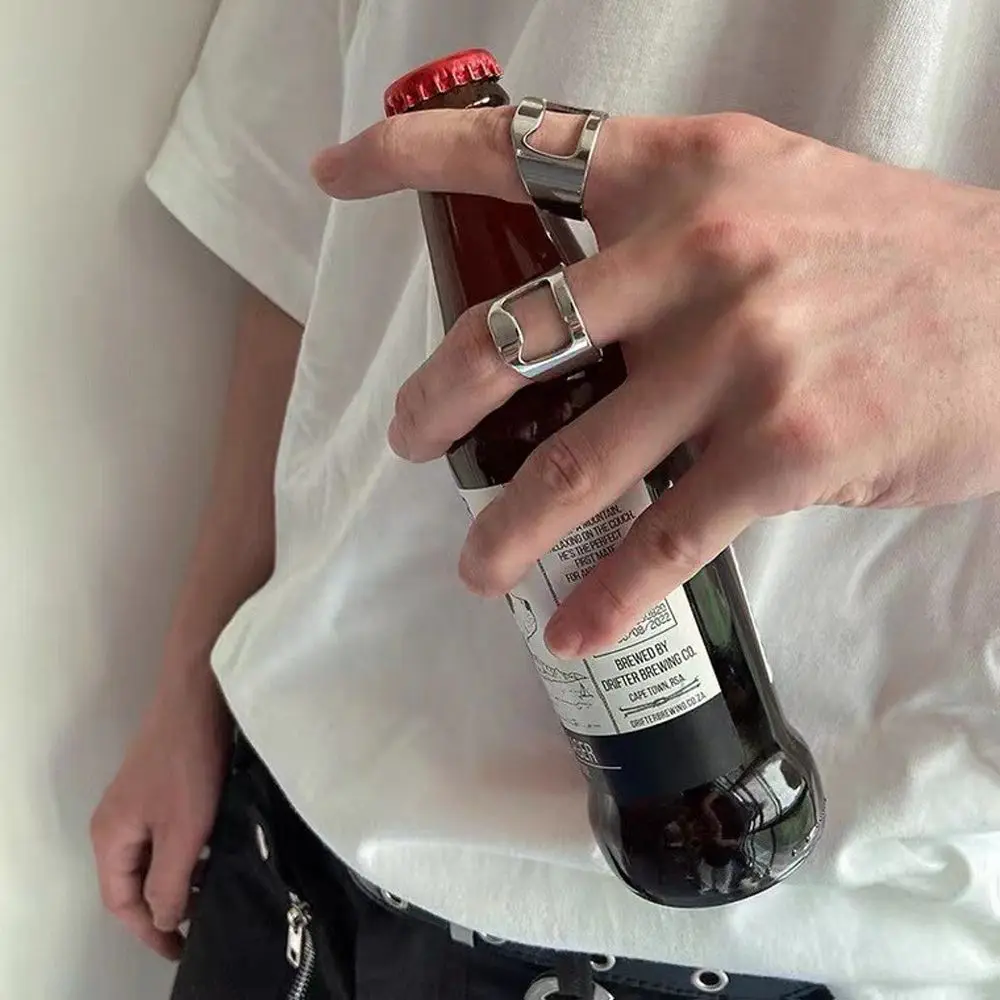 2 шт./набор мужские кольца из нержавеющей стали в Корейском стиле