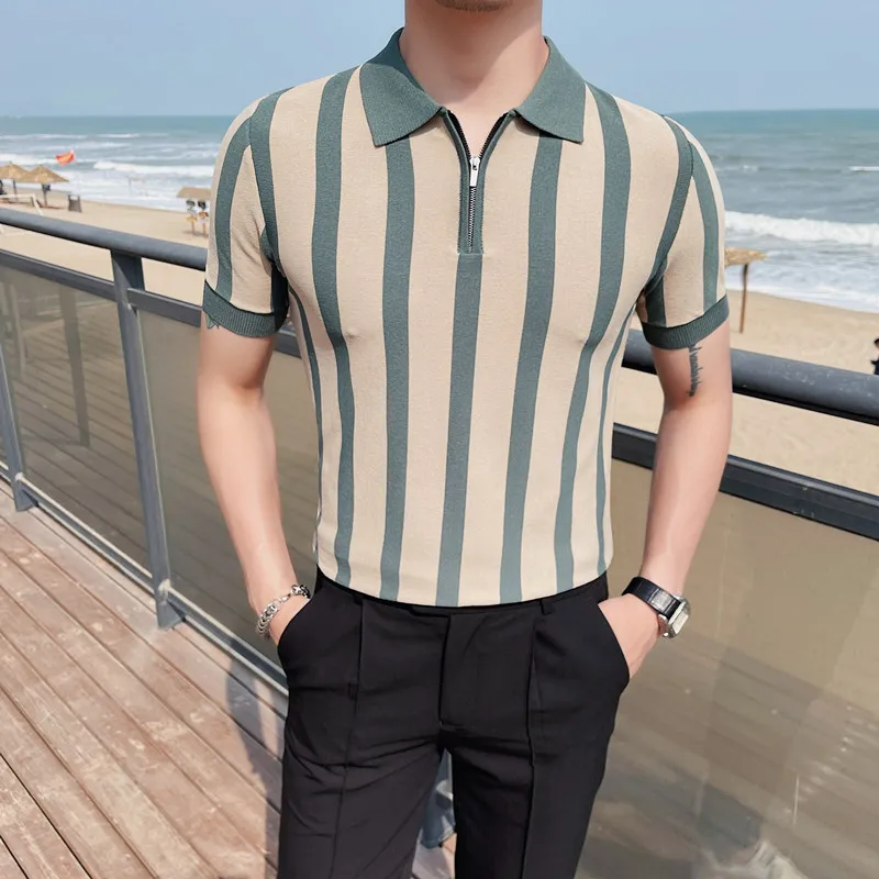 

Рубашка-поло мужская с коротким рукавом, деловой кардиган, Повседневная вязаная кофта, уличная одежда, 4XL, весна-осень