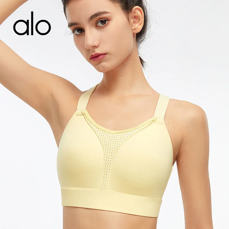 

Новинка Спортивное нижнее белье Alo Yoga с высокой интенсивностью, нижнее белье для бега и йоги, спортивный бюстгальтер в европейском и америка...