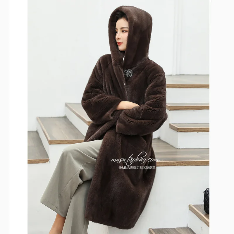 Rushed Overcoat Female Women's Winter Coat 2022 Fur Mink Fur Thick Winter High Street Other Slim Real Fur Women's Winter Jacket enlarge