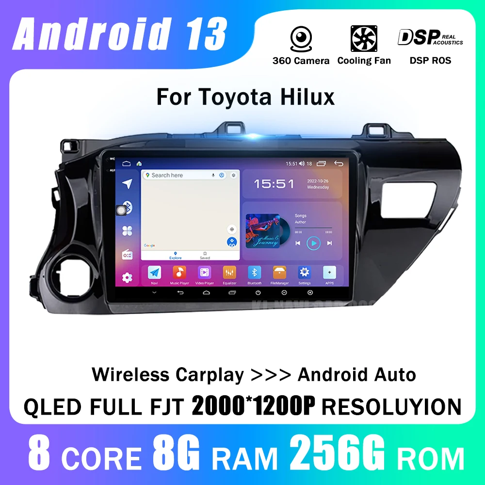 

Android 13 For Toyota Hilux 2016 -2020 Auto Radio Player Carplay Multimedia Intelligent System Bluetooth Car Stereo BT Head Unit