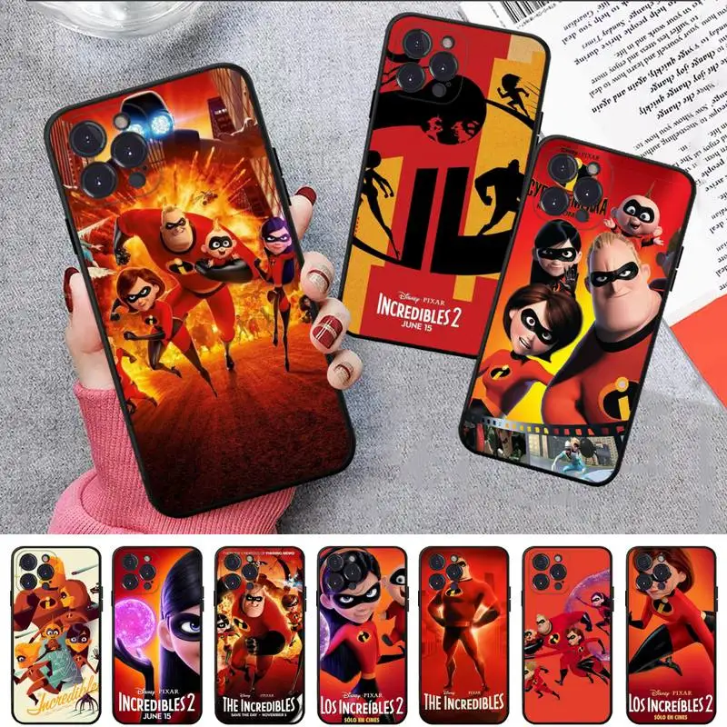 

Disney Amine The Incredibles Phone Case For iPhone 8 7 6 6S Plus X SE 2020 XR XS 14 11 12 13 Mini Pro Max Mobile Case