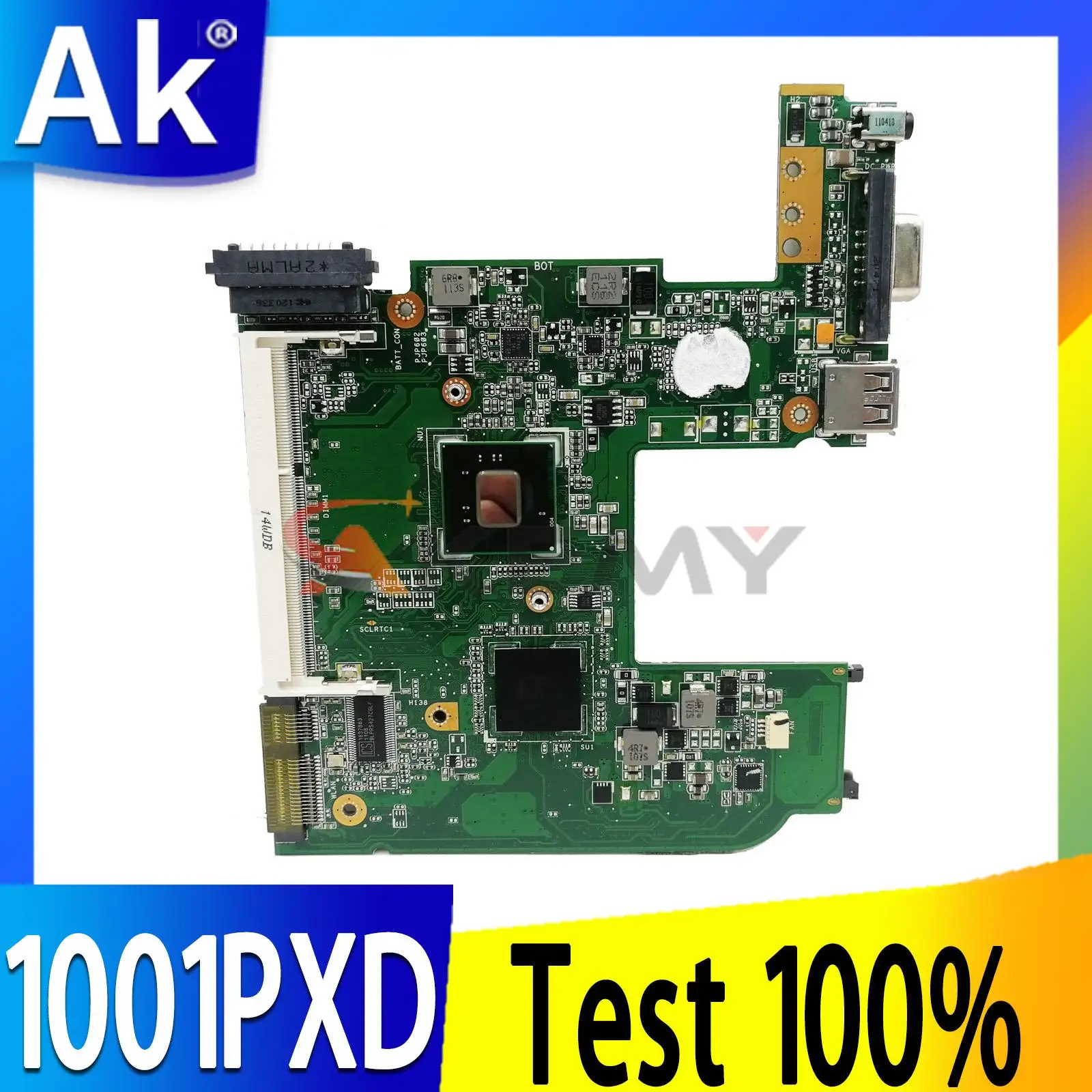 

1001PXD With Fan Heatsink Mainboard REV 1.1 For ASUS Eee PC 1001PXD Laptop Motherboard Working Fully Free Shipping Used
