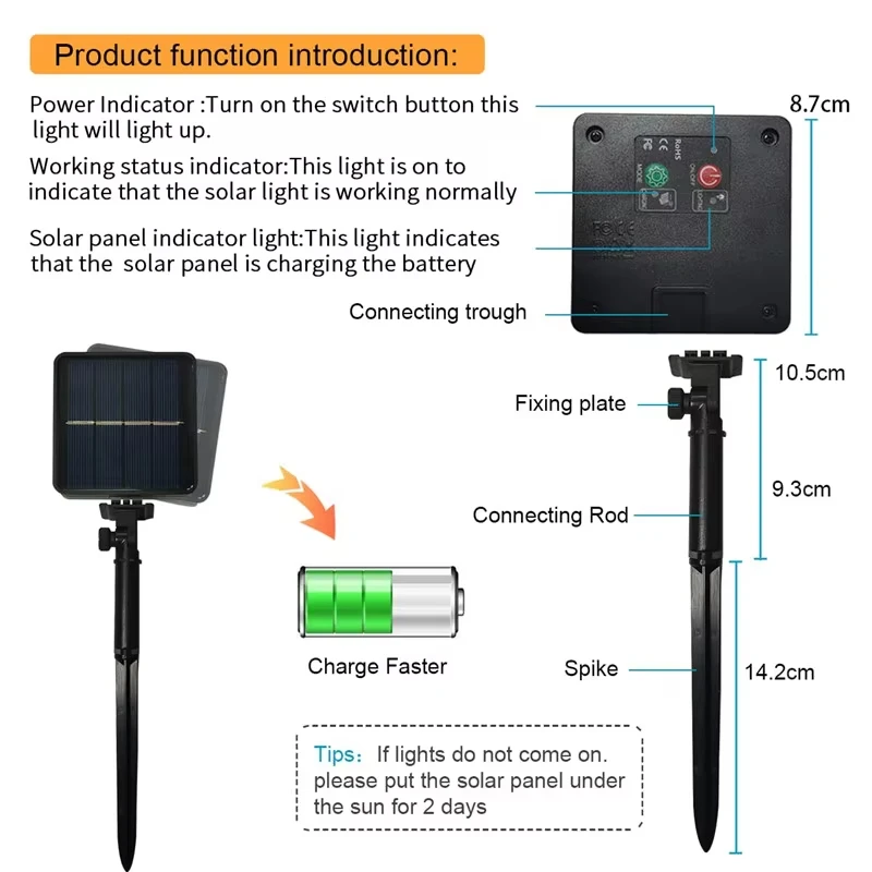 Гирлянда на солнечной батарее 200 светодиодов гирлянда уличный сад свадебное